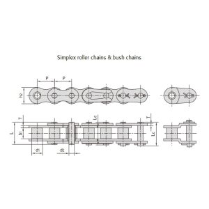 A serie korte pitch precisie rollenketting