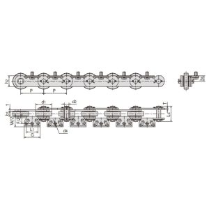 transportketting voor flessenwasmachines