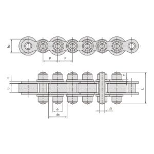 transportkettingen met grote rollen