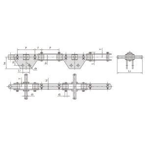 dubbele scharnierende transportketting