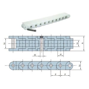 korte steek kunststof rolketting