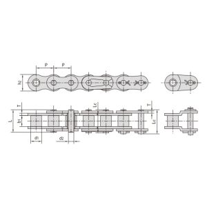 rolketting met korte steek van roestvrij staal