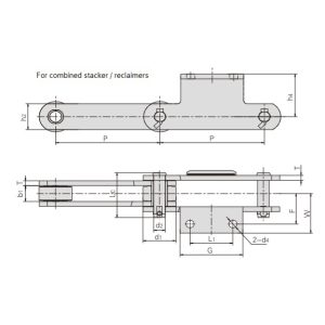 stacker reclaimer kettingtransportband met toebehoren