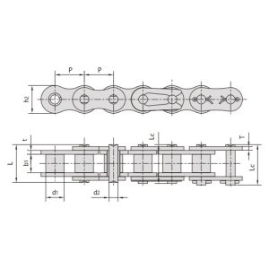 verzinkte korte steek rolketting