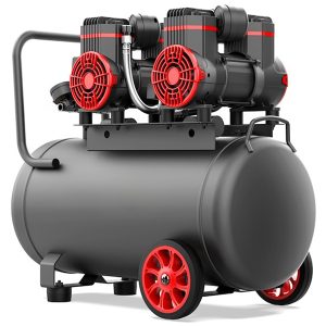 olievrije luchtcompressor met dubbele kop